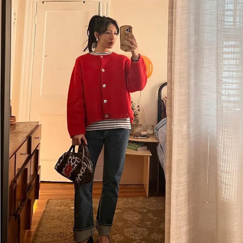 Nikki Chasin Sheba Cardigan Sweater- Habanero - Picture 2 of 2